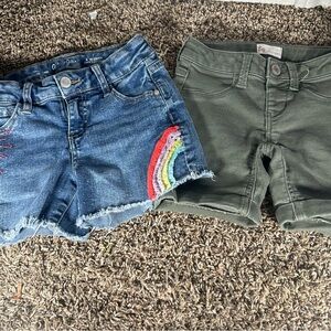 Cat & Jack Denim and Green Shorts Set